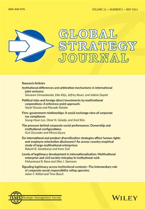 Global Strategy Journal: Vol 11, No 2