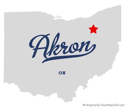 Map of Akron, OH, Ohio