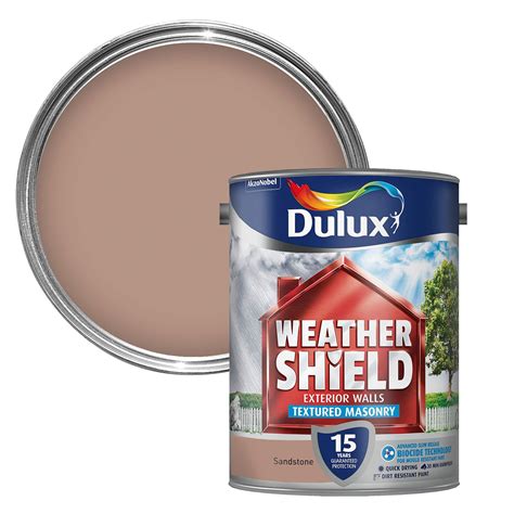 Dulux Weathershield Sandstone Textured Masonry paint 5L | Departments ...