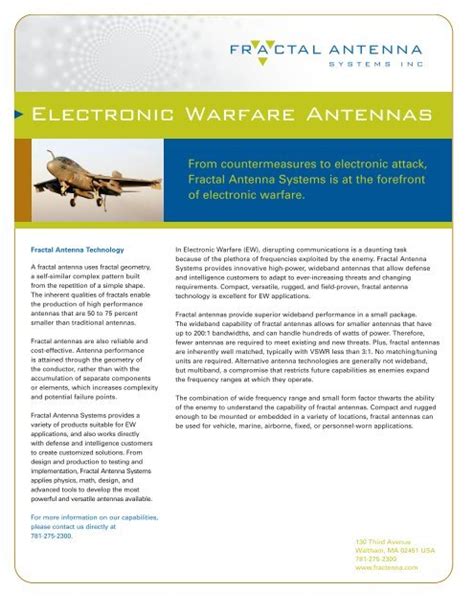 Electronic Warfare Antennas - Fractal Antenna Systems, Inc.