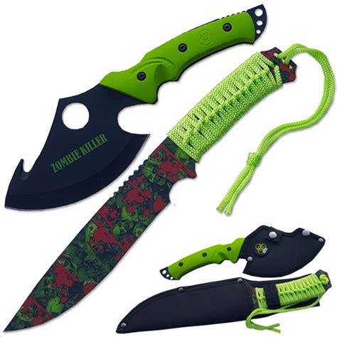 Ultimate Zombie Survival Knife Set Full Tang Sharp - Edge Import