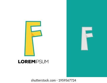 Unique Yellow Letter F Logo Template Stock Vector (Royalty Free ...