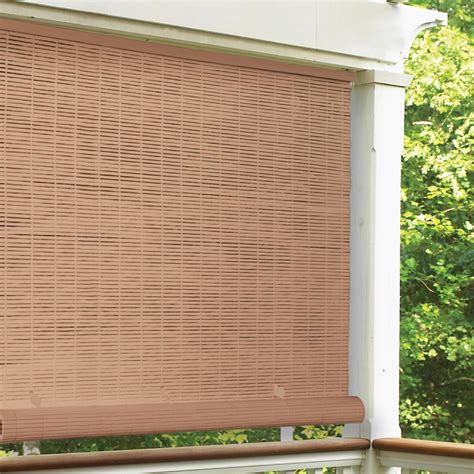 Radiance 4' x 6' Cordless 1/4" PVC Roll-Up Outdoor Sun Shade, Woodgrain - Walmart.com - Walmart.com