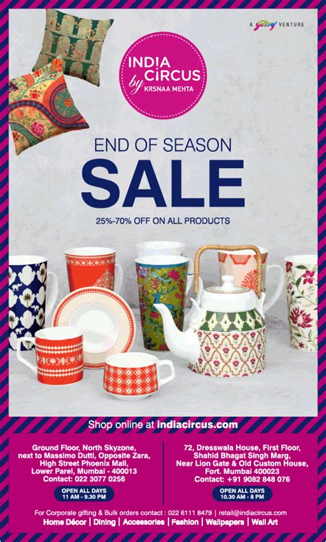 India Circus End Of Season Sale Ad - Advert Gallery