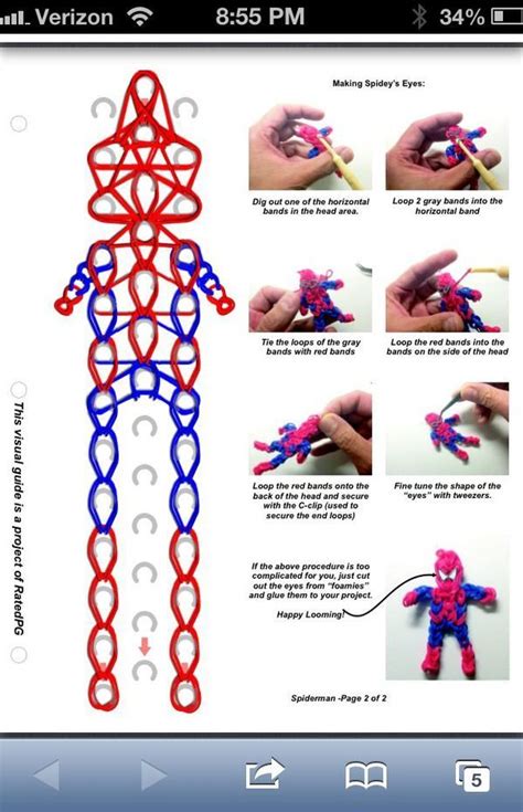 Image result for loom bands instructions printable | Rainbow loom bands, Rainbow loom patterns ...