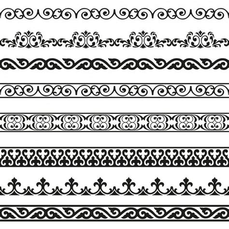 Premium Vector | Decorative seamless borders vintage design elements set | Design elements ...