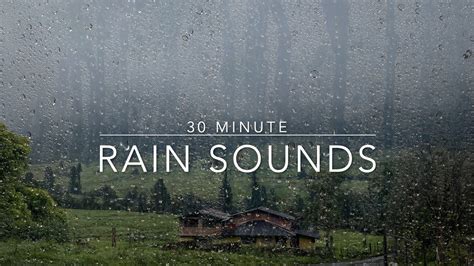 30 Minute Heavy Rain - Short heavy rain on glass - Rain sounds for ...