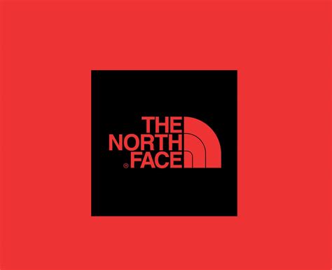 The North Face Brand Symbol Logo Black Clothes Design Icon Abstract Vector Illustration With Red ...