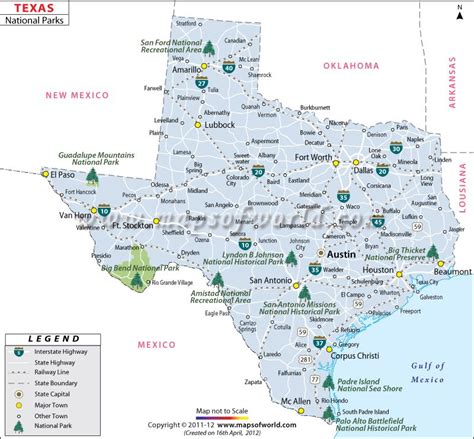 √ National Parks In Texas Map