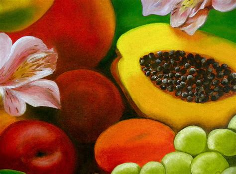 Fruits And Flowers Painting by Fanny Diaz