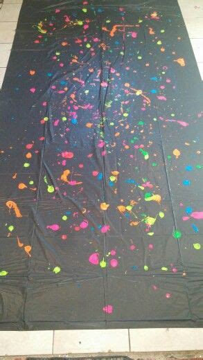 Blacklight backdrop dollar tree tablecloth | Glow birthday party, Neon party