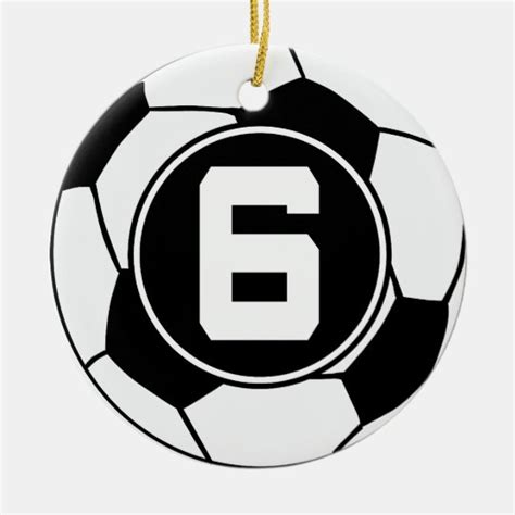 Soccer Jersey Number 6 Gift Idea Ceramic Ornament | Zazzle.com