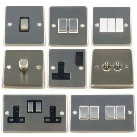 G&H Brushed Steel (aka matt chrome) Light Switches, Plug Sockets & Dimmer Switch | Chrome light ...