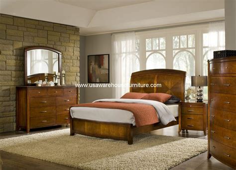 4 Piece Brighton Solid Wood Low Profile Bedroom Set - USA Warehouse ...