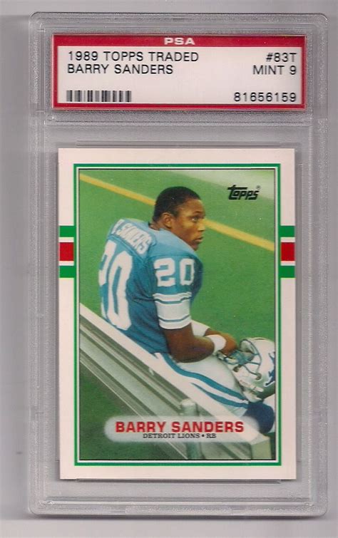 1989 Topps Traded Barry Sanders Rookie Card #83T-Graded PSA 9!