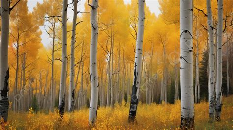 Aspen Trees Are All Yellow In The Fall Background, Pictures Of Aspen ...