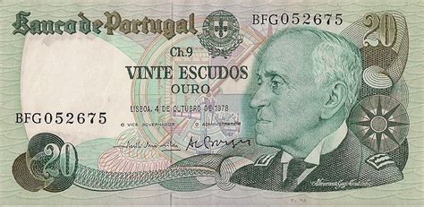 Portugal 20 Escudos banknote 1978 Admiral Gago Coutinho|World Banknotes & Coins Pictures | Old ...