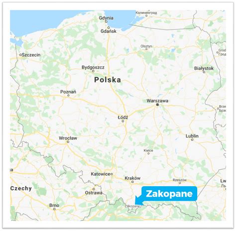 Zakopane on a map of Poland | Kids in the City