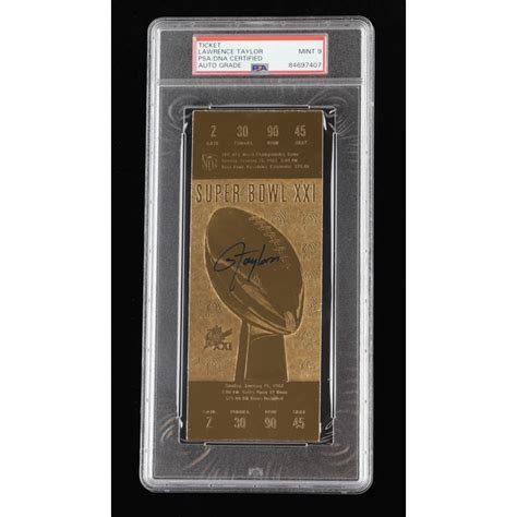 Lawrence Taylor Signed Super Bowl XXI Commemorative Ticket (PSA ...