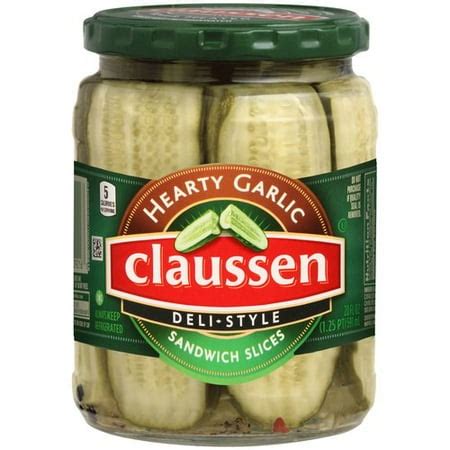 Claussen Hearty Garlic Deli-Style Pickle Sandwich Slices, 20 fl oz ...