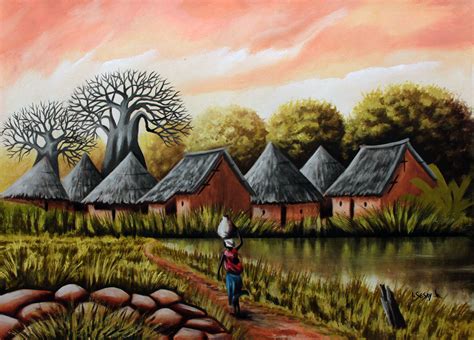 African Village Painting at PaintingValley.com | Explore collection of African Village Painting