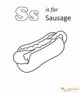 S Is For Sausage Coloring Page 01  Free sketch template