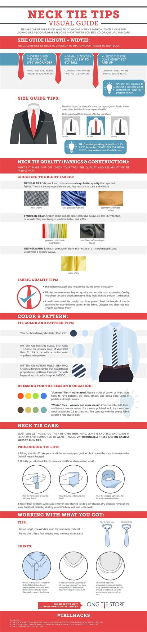 Tie Tips Visual Guide [Infographic] - Long Tie Store