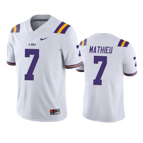 Tyrann Mathieu LSU Tigers College Football White Men’s Jersey – Nyjerseys.store