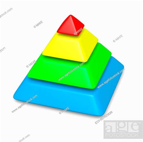 colorful blank pyramid 4 levels stack chart with shadow 3d illustration, Stock Photo, Picture ...