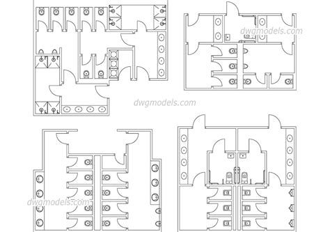 Public Toilets AutoCAD file download free, CAD drawings