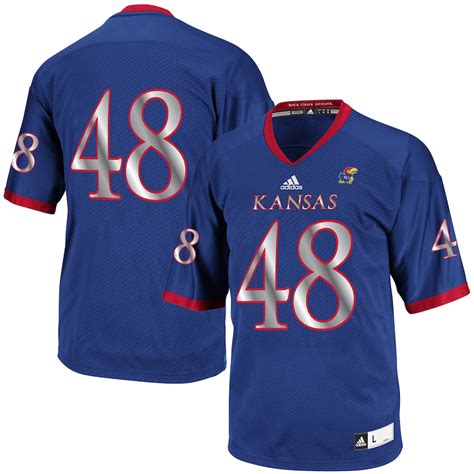 adidas #48 Kansas Jayhawks Royal Replica Football Jersey