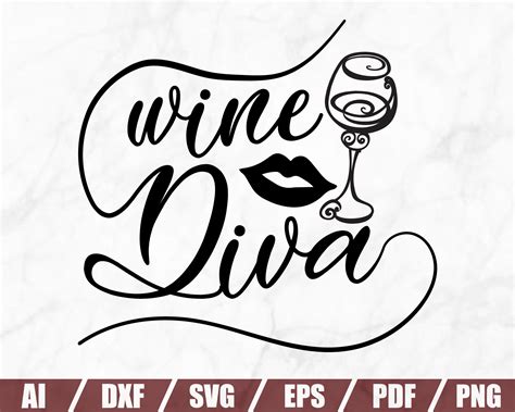 Wine Diva SVG Wine Svg Wine Glass Svg Drinking Svg - Etsy