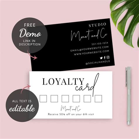 Minimalist Loyalty Card Template Hairdresser Loyalty Cards | Etsy | Loyalty card template, Card ...