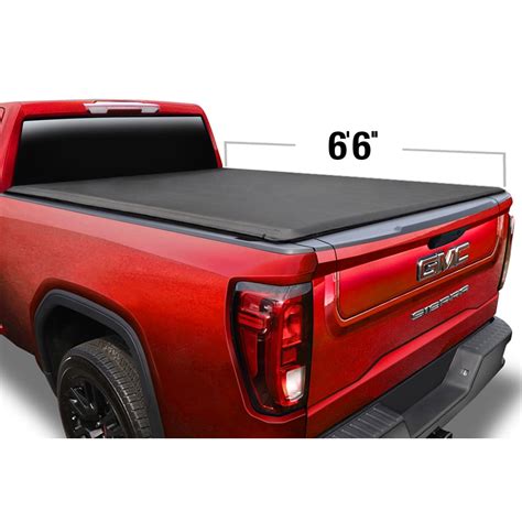 Soft Roll Up Truck Bed Tonneau Cover for 2014-2019 Chevy Silverado / GMC Sierra 1500; 2015-2018 ...