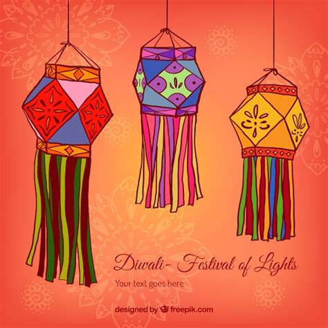 Premium Vector | Diwali lanterns background