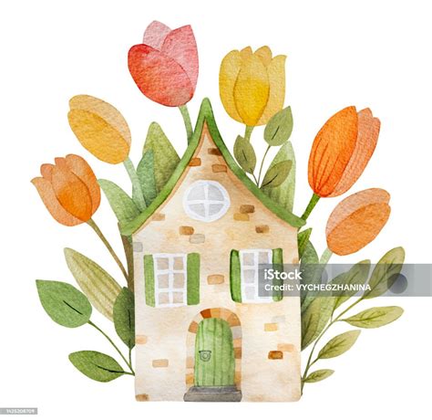 Spring House Painting Stock Illustration - Download Image Now ...