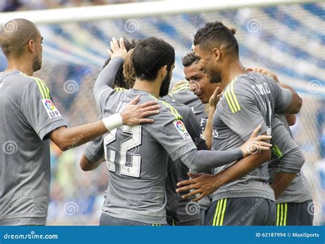 Players of Real Madrid Celebrating Goal Editorial Stock Image - Image of celebrates, competition ...