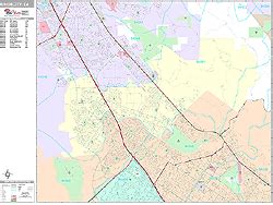 Union City California Wall Map (Premium Style) by MarketMAPS