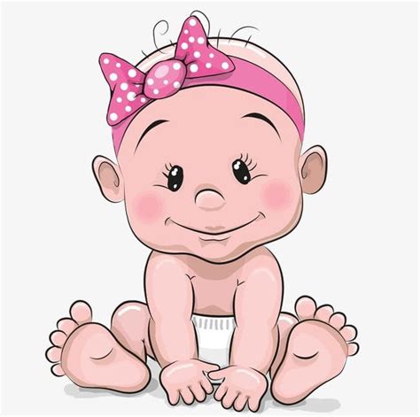 Cute Cartoon Baby Girl Clip Art