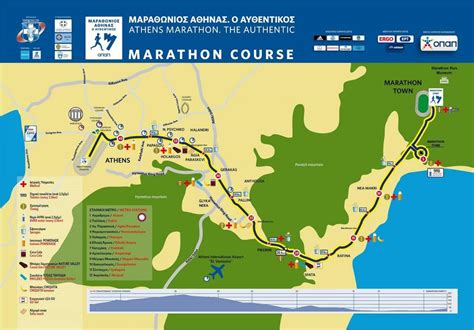 Athens marathon map - Map of Athens marathon (Greece)