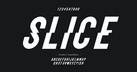 Vector slice font slanted style modern typography 9944551 Vector Art at Vecteezy