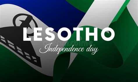 Banner or Poster of Lesotho Independence Day Celebration. Waving Flag. Vector Illustration ...