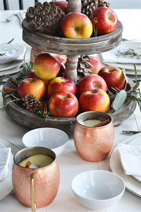 Holiday Apple Centerpiece and Apple Cider Moscow Mule - Mother Thyme