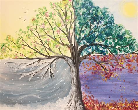 Tree for All Seasons | Tree art, Cool art projects, Painting gallery