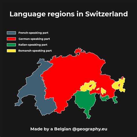 Language regions in Switzerland (made by @geography.eu on instagram ...