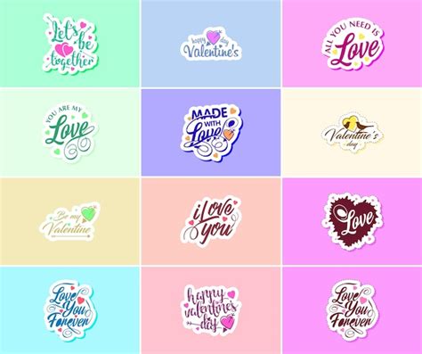 Free Vector | Love is in the air valentine's day typography and graphic stickers