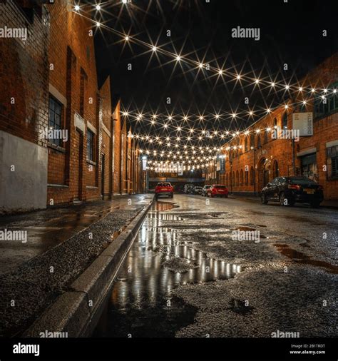 Digbeth in Birmingham, UK at night showing the original architectural ...