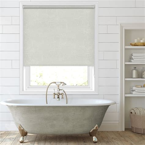 Mould Resistant PVC Waterproof Bathroom Blinds, Metallic Cream Marble