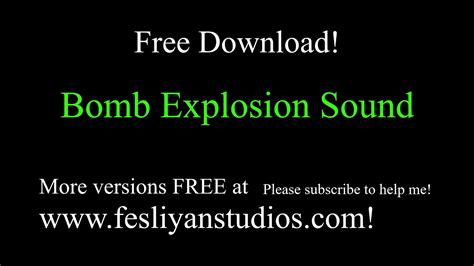 Bomb Explosion Free Sound Effect (Various Versions!) - YouTube