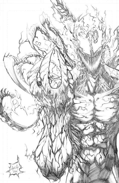 Carnage Pencils by hanzozuken | Spiderman art sketch, Comic art sketch ...